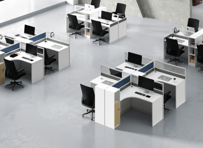 Schreibtisch 4er Bürotisch Tisch Arbeitstisch Möbel Counter call center möbel